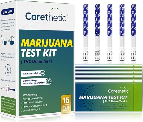 Kit de prueba de marihuana (prueba de orina THC) - 15 tiras envueltas individualmente - Pruebas de THC para el hogar disponible en Yaxa Peru