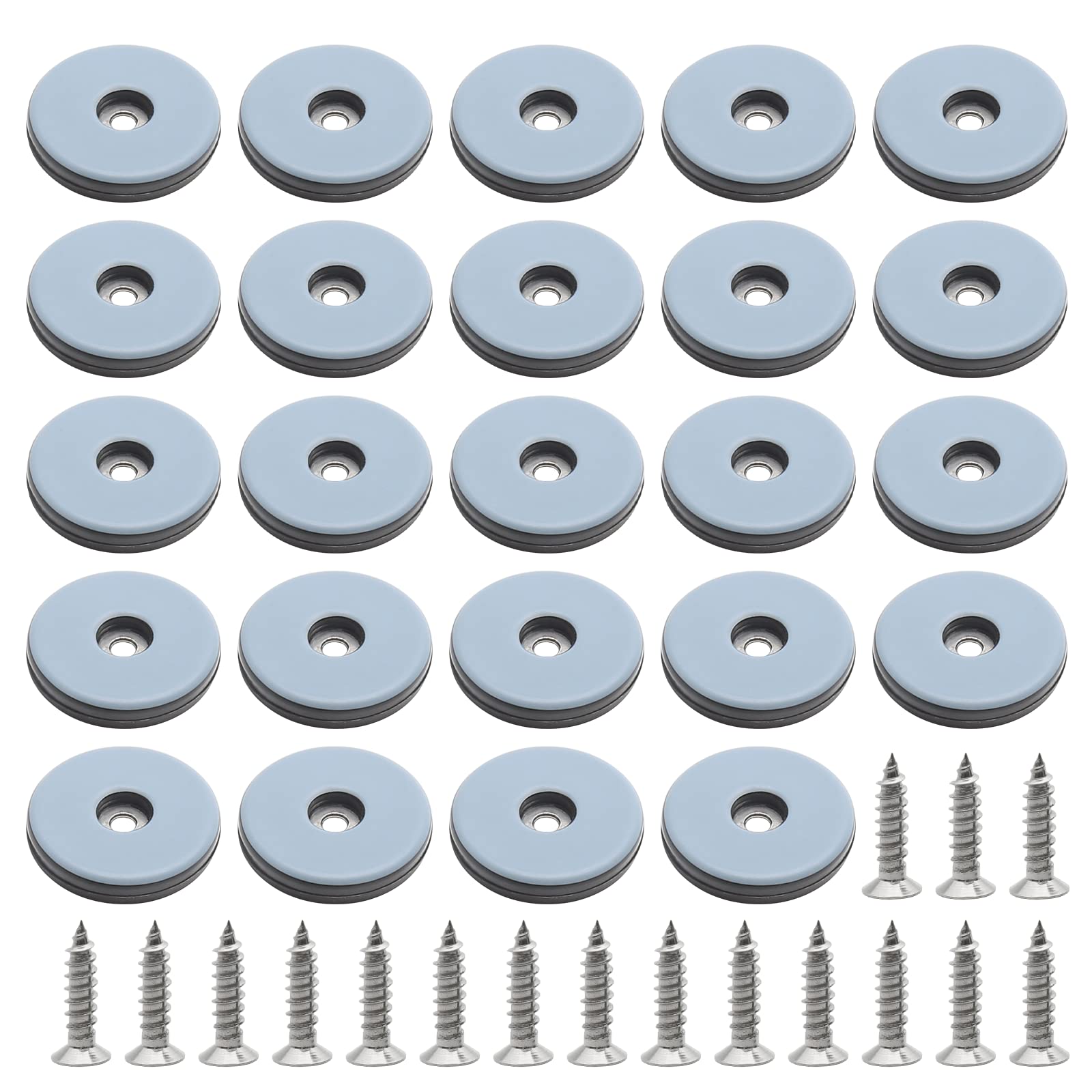 24 Pcs Teflon Furniture Sliders 1-1 2 Inch Round Chair Sliders Screw on Furniture Glides for Hardwood Carpeted — view 7