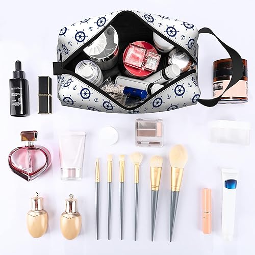 Miniatura 10 de Neceser de viaje con patrón de corazón abstracto, bolsa de maquillaje de viaje personalizada, gran capacidad con cremallera, multiestilo portátil,