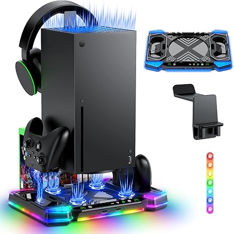 Mikael Kasurinen parle de la création du monde dans Contrôle à Gamescom Latam par Julyana Barradas 7 MENEEA Upgraded RGB Cooling Fan Stand for Xbox Series X with Controller Charger : Accessories for Xbox X Console, Dual Charging Dock & Cooler System Station,with 11 Light Modes & Headset Hook