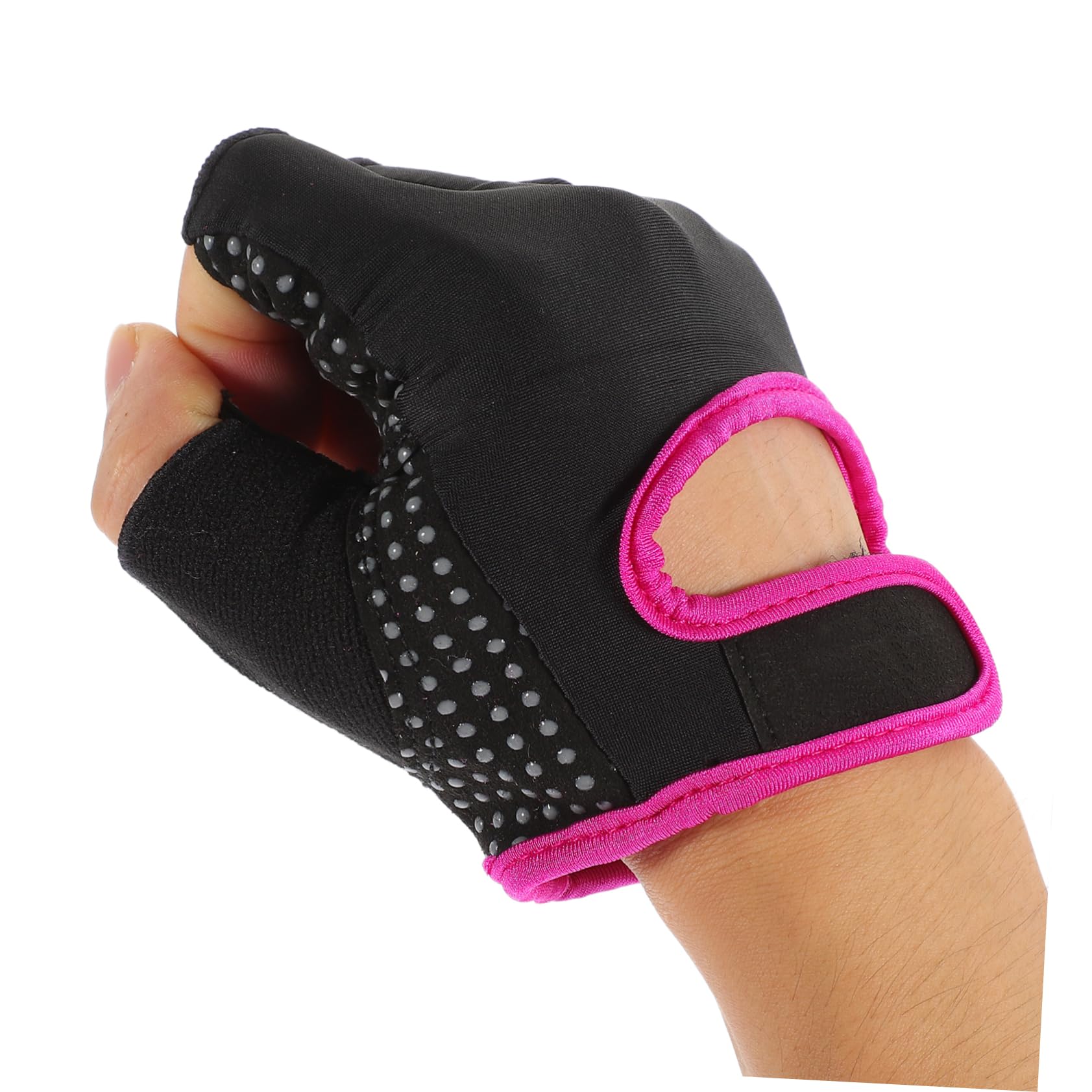 POPETPOP 3 Guantes de Silicona Antideslizantes de Medio Dedo para Fitness Ciclismo Senderismo Deportes al Aire Color Negro/Talla Diseño Cómodo.