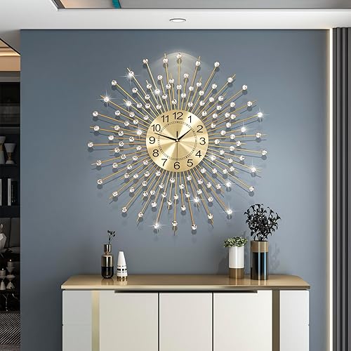 Relojes de pared extra grandes para sala de estar, reloj de pared moderno y silencioso, funciona con pilas, sin tictac, para dormitorio, oficina,