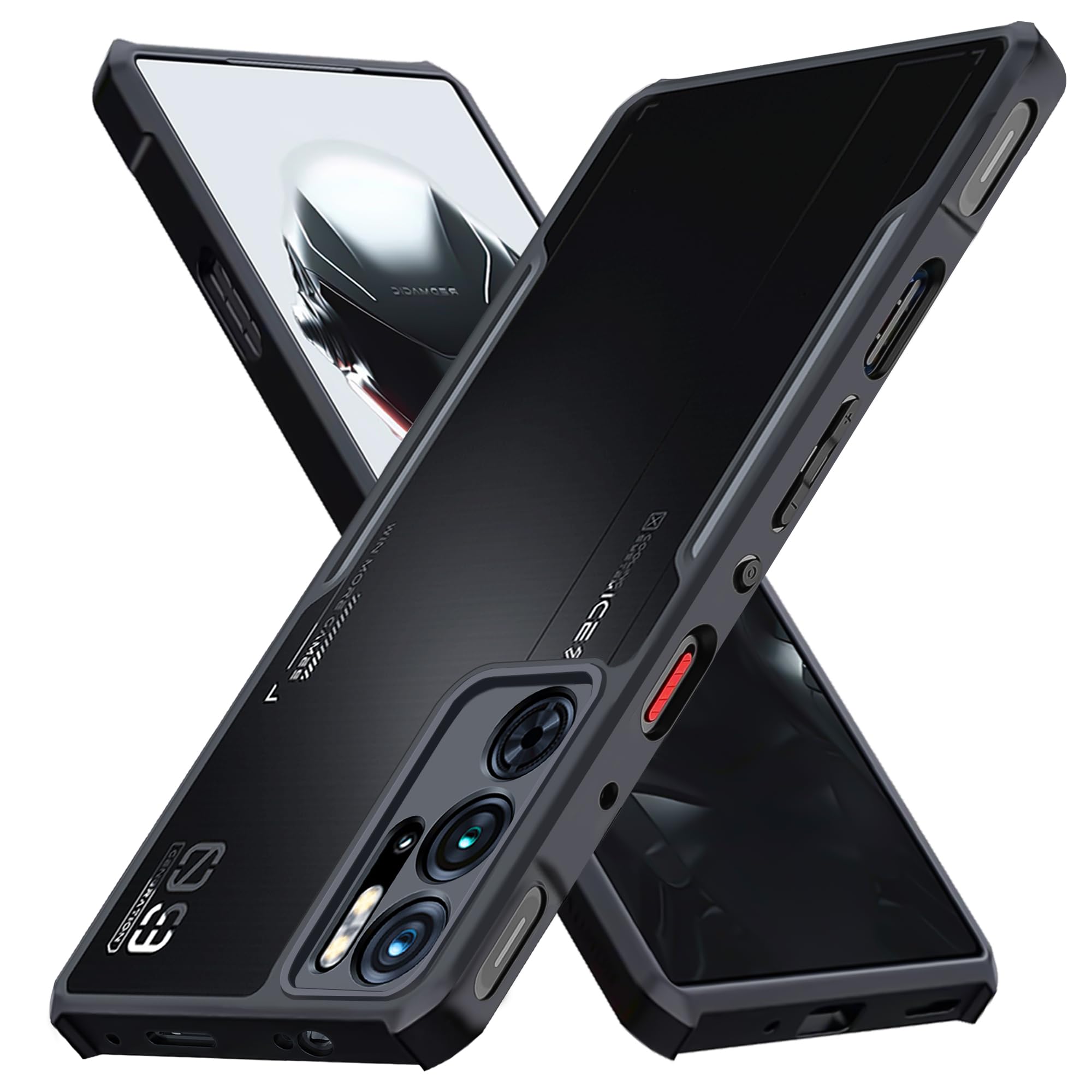 Case for ZTE Nubia Red Magic 9 / 9S, TPU Bumper + Acrylic Back, Shockproof Air Guard Corners, Military-Grade Protection, Black