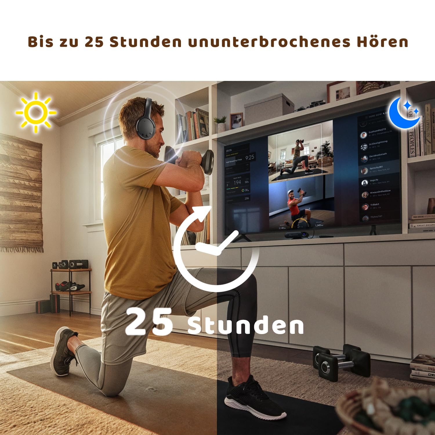 Holdsound Kopfhörer für Fernseher,TV Kopfhörer Kabellos für Senioren mit USB Verlängerungskabel Sender, 40 Stunden, Keine Verzögerung, Plug and Play, Geschenke für ältere Menschen