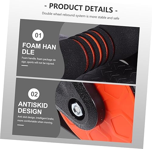 Miniatura 5 de Zerodeko Rueda de rodillo abdominal con rodillera para gimnasio en casa, equipo de fitness, entrenamiento muscular abdominal para fortalecimiento y