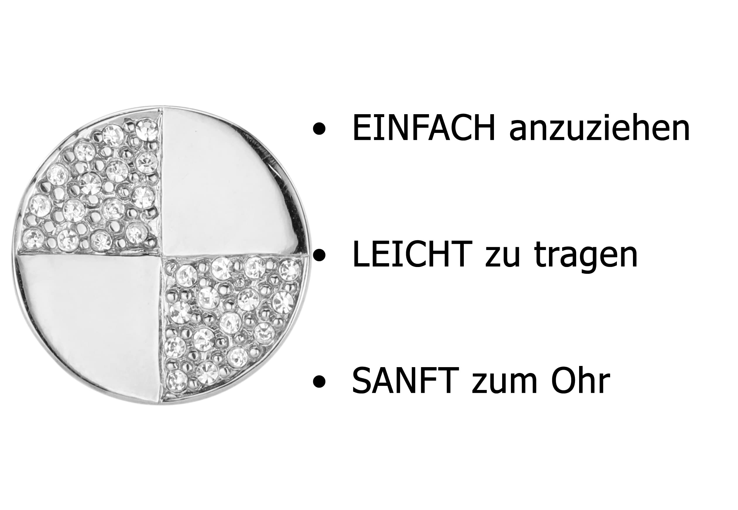 Traveller Ohrclip - rund - Kristalle