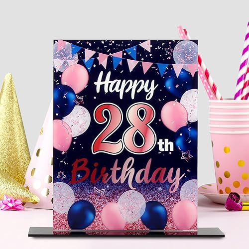 Miniatura 322 de LINGTEER Happy 11th Birthday Decorations, 2Pcs Black&Gold Stand Print Acrylic Table Centerpieces Backdrop Board- Cheers to 11 Years Old Fun Birthday