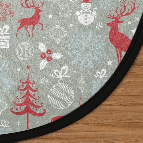 Miniatura 3 de Christmas Elk Xmas 18 Round Area Rug 3ft Machine Washable Circular Rugs for Dining Room Table Bedroom Playroom Throw Rugs for Dog Living Room Floor