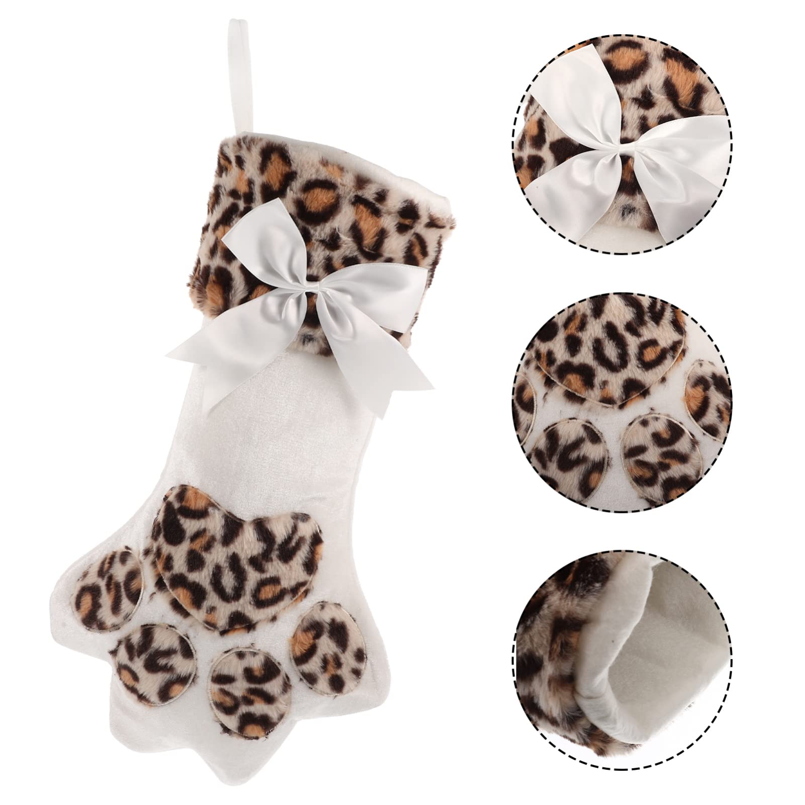 ABOOFAN Weihnachtsstrümpfe Katze Pfote Nikolausstrumpf Weihnachtsdeko Nikolausstiefel Hängende Geschenktasche Beutel Süßigkeiten Tasche zum Befüllen für Weihnachten Kamin Baum Dekoration