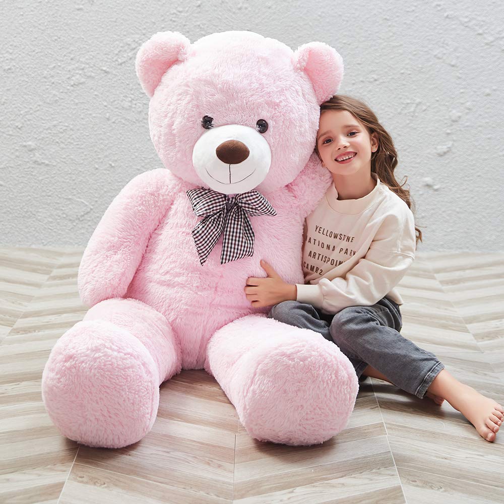 MorisMosGiant Teddy Bear Stuffed Animals Plush Toy for Girlfriend Kids (Pink, 47 Inches)