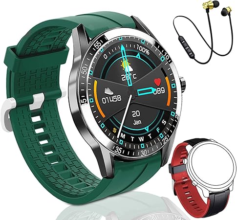 Orologio Intelligente Da Uomo 2021 Ultima Versione 168mb Rom Ip68 Impermeabile Con Microfono Altoparlante Quadrante Chiamata Musica 14 Modalita Di Sport Battito Cardiaco Pedometro Ecc Verde Amazon It Elettronica