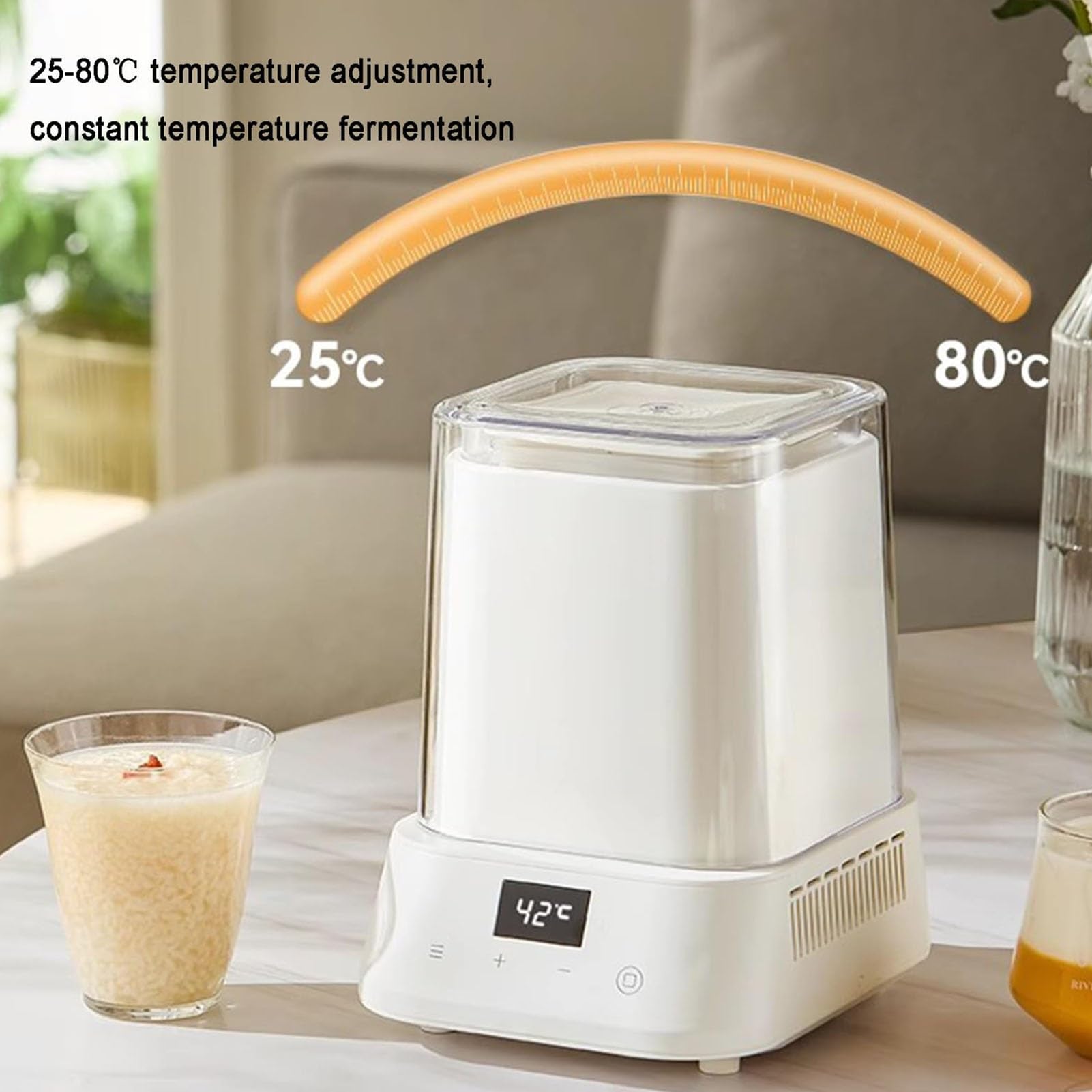 Yogurtera Automática1L,Temporizador 1-99 H,Control Temperatura NTC 28-80℃