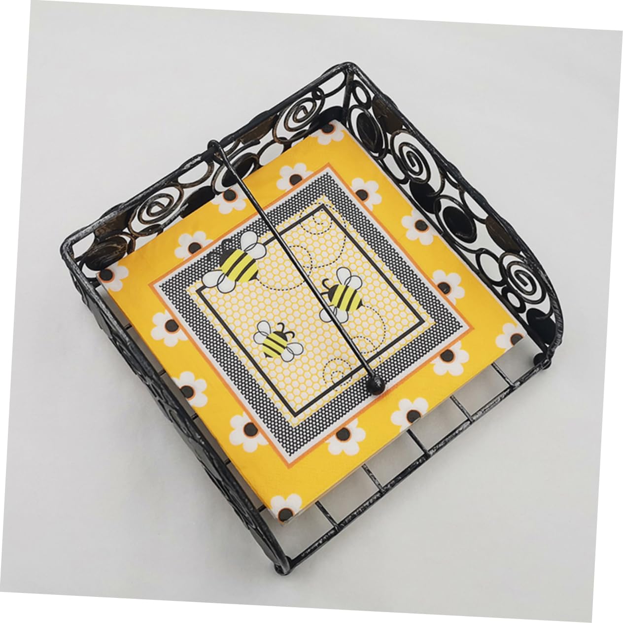 Papierservietten mit Bunter Bienenmuster Druck, 2-lagig | Partyartikel Stoff, für Hochzeit und Bankett, 33x33cm, 100 Stück, Schönes Design
