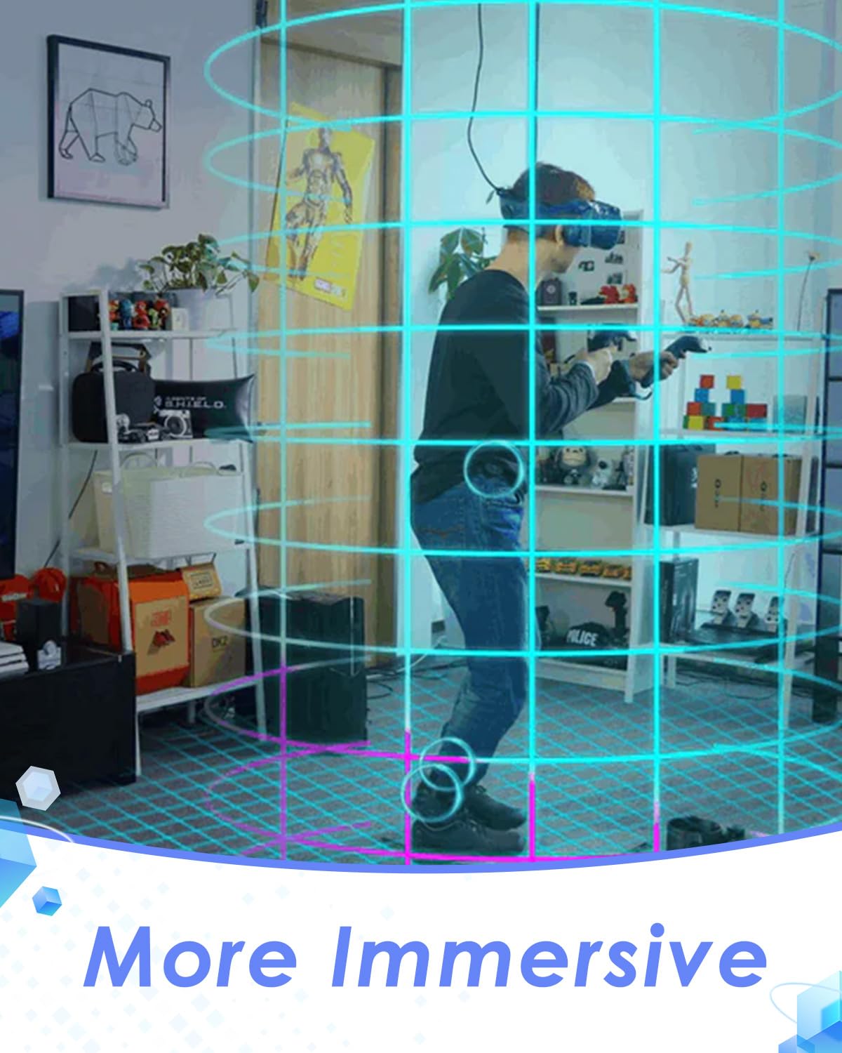 KAT vr trackers, Set of 3 Sensors,Immersive VR Experience,Enhanced Motion Tracking Compatibility with Easy Installation, Reliable Performance,Ideal for Gaming and Virtual Reality Adventures