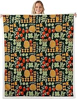 Vista 18 de Sunflower Throw Blanket,Dragonfly Animals Fleece Blanket for Bedroom Decor,Rustic Strawberry Fruit Flowers Super Soft Blankets for Sofa Couch for