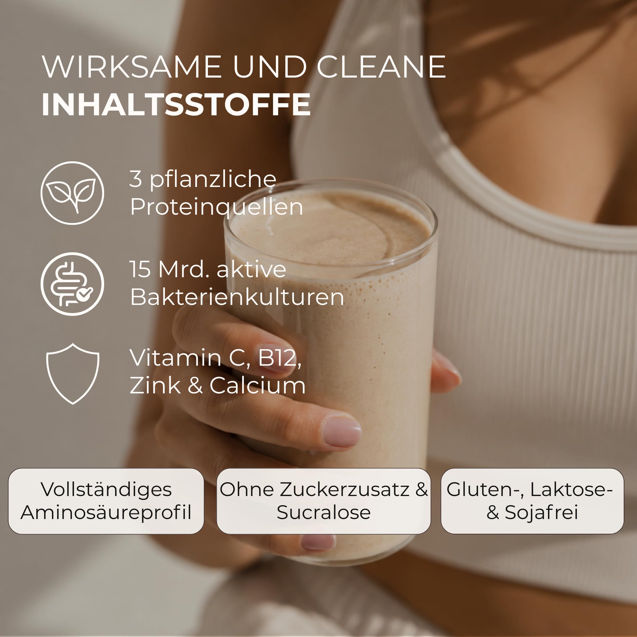 All-in-One Veganes Proteinpulver Vanilla & Schokolade 1kg | 20,6 g Protein | 15 Mrd. Probiotika | Vitamin C, B12 & Zink | Ohne Zuckerzusatz | Glutenfrei & Sojafrei