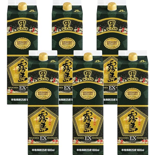 黒霧島EX パック [ 焼酎 25 日本 宮崎県 1800ml×6本 紙パック ボックス無し]