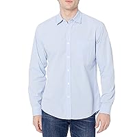 Amazon Essentials Camicia Casual in Popeline a Maniche Lunghe vestibilità Regular Uomo