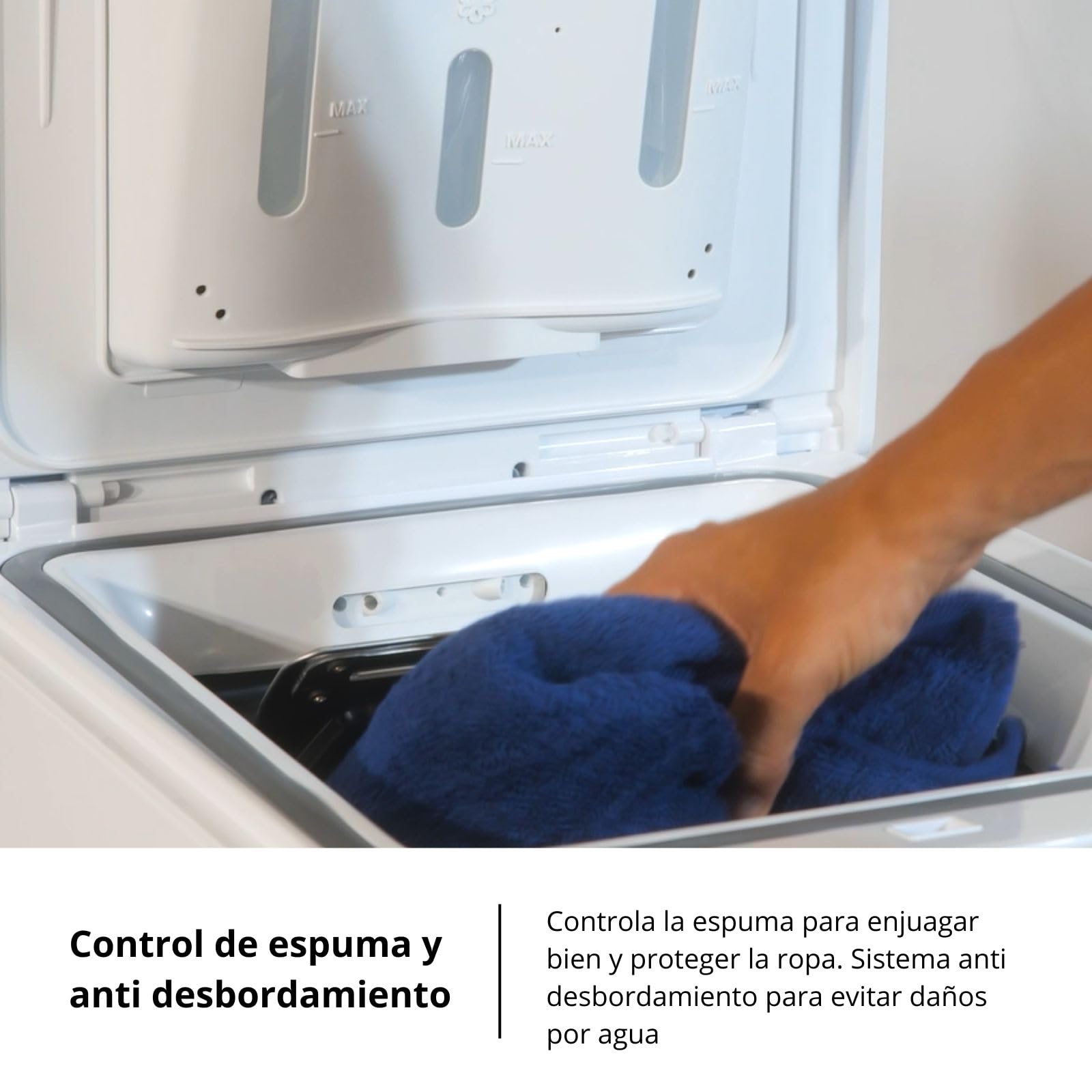 Corberó - Lavadora Carga Superior 6.5kg| CLACSM6524 | 1200 RPM | 16 Programas, Función Vapor, ECO, limpieza tambor| Inicio Diferido| Lavado Rápido | Planchado Fácil | Indicadores LED | Blanco — view 9