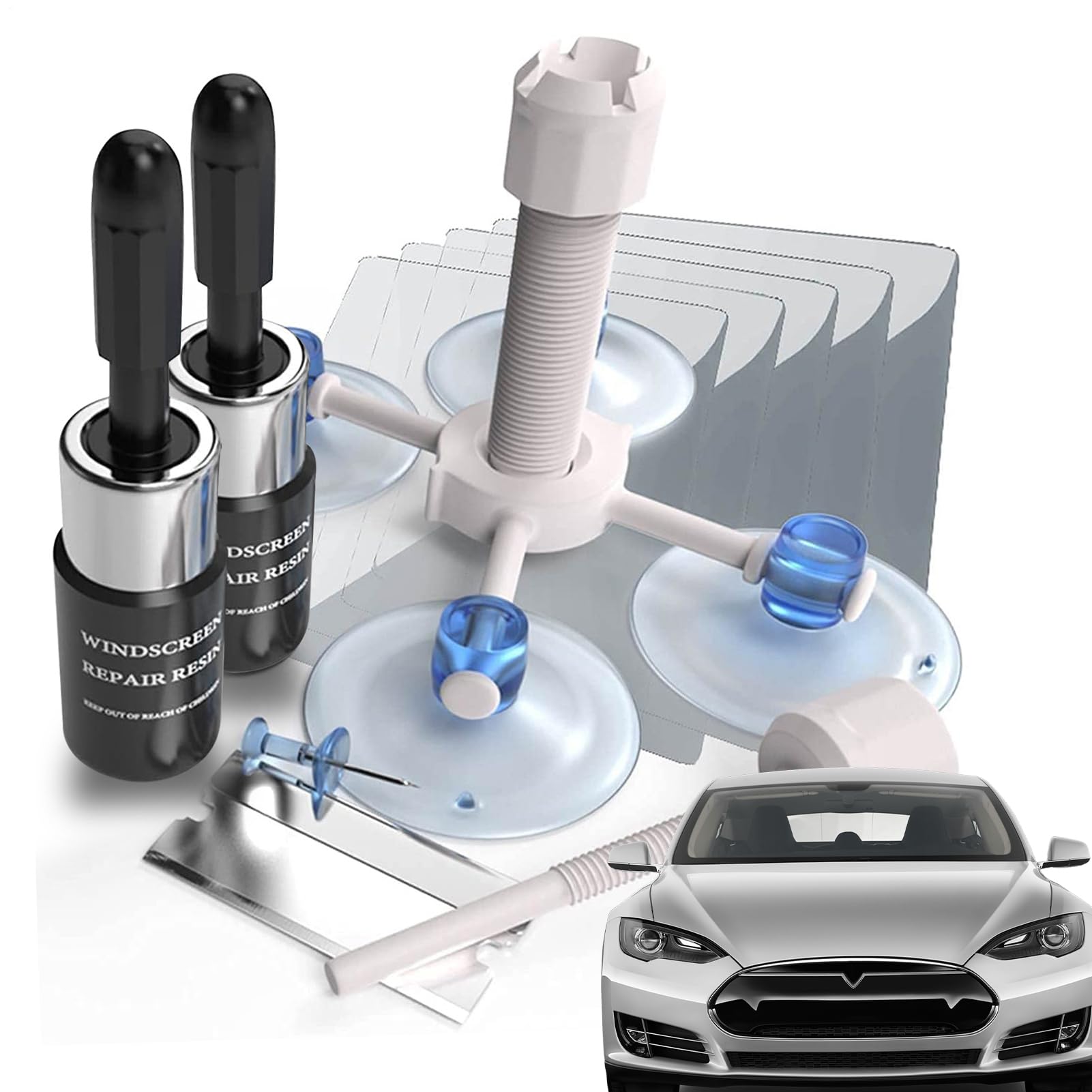 Kit di Riparazione vetri Parabrezza, Resina liquida per Riparare Rapidamente Le Crepe del Parabrezza, Riparazione Crepe Parabrezza, Kit di Riparazione vetri finestrini Auto, Accessori Esterni per
