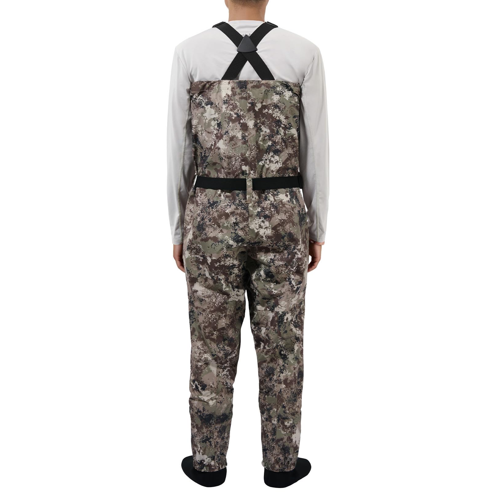 Bassdash Hommes Wader à poitrine Léger et Respirant Camouflage Noir Semelle de Chaussette pour la Pêche à la Mouche et la Chasse FW11