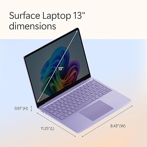 Vista 24 de Microsoft Surface Portátil (2025), Windows 11 Copilot+ PC, pantalla táctil de 13 pulgadas, Snapdragon X Plus (8 núcleos), 16 GB de RAM