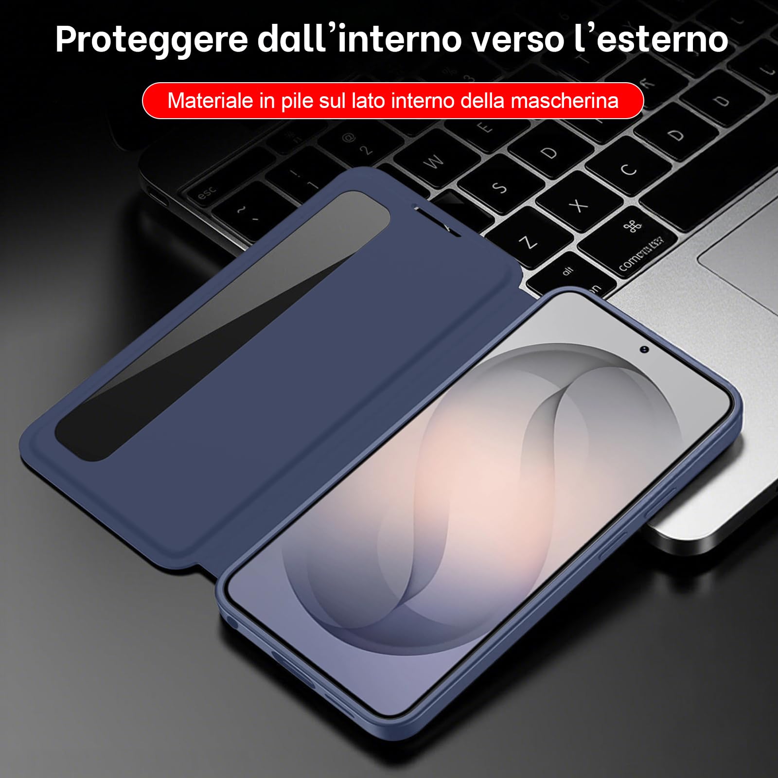 Cover per Samsung Galaxy S26 Ultra Custodia Pelle Portafoglio Flip a Libro con Porta Carte Slot Funzione Supporto Clear View Antiurto Caso Protezione Custodia per Samsung S26 Ultra 5G Case Blu