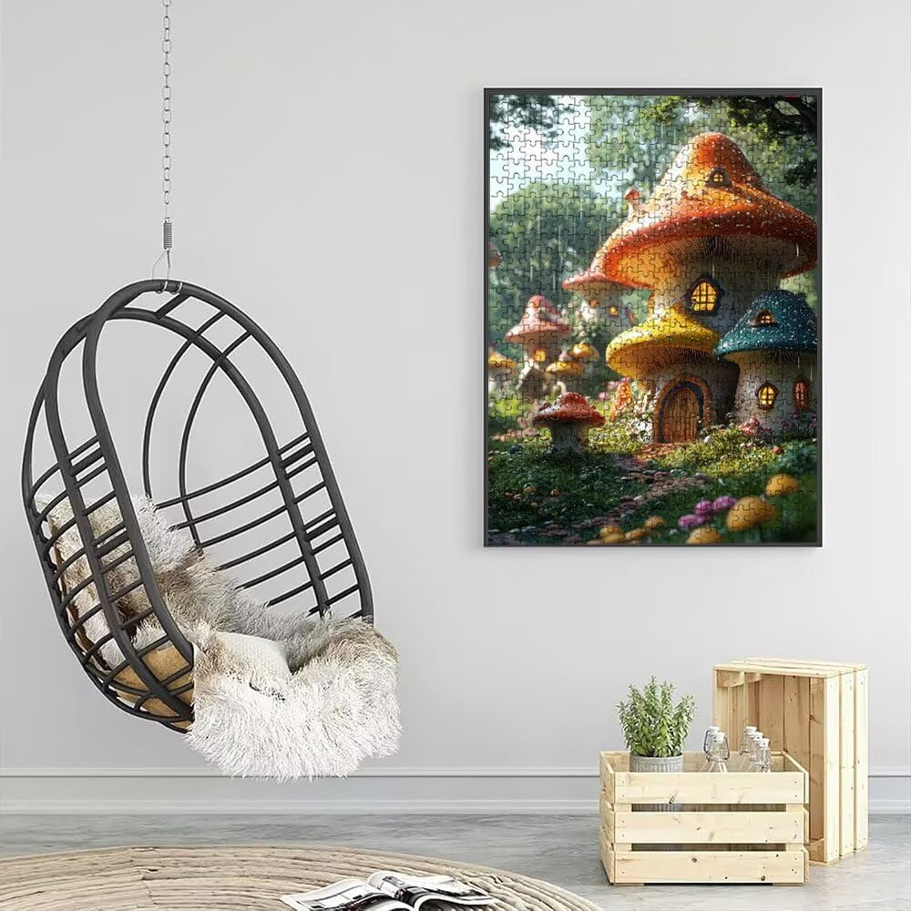 Puzzle 6000 elementów, kolorowe grzyby dom puzzle dla dorosłych, klasyczne puzzle, niemożliwe wyzwanie, gra zręcznościowa dla całej rodziny, gra edukacyjna puzzle, dekoracja domu DX0YL4712