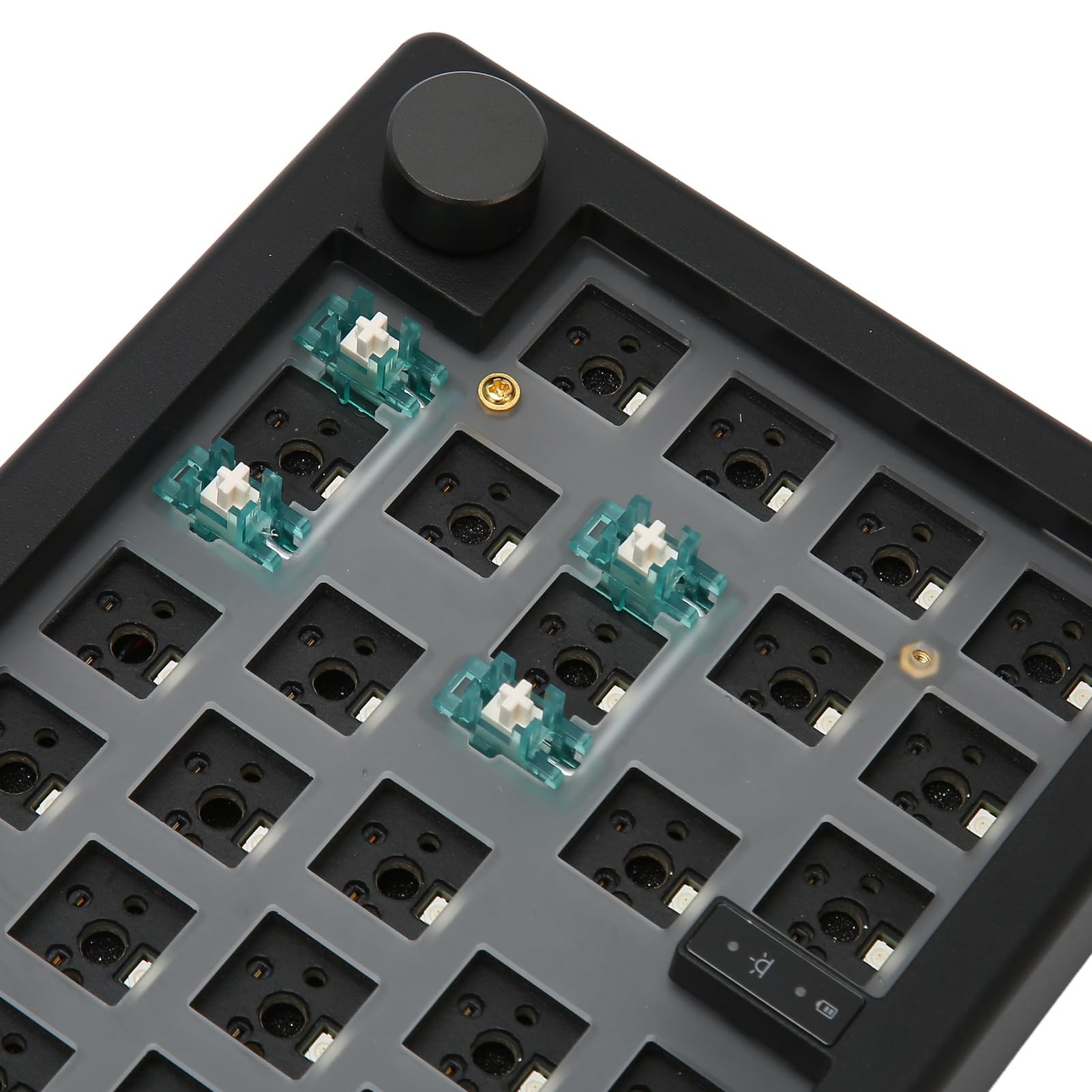 Kit de Bricolaje de Teclado para Juegos 65%, Teclado Mecánico de Modo Triple con Montaje de Junta Intercambiable en Caliente de 67 Teclas con Perilla Multimedia RGB, Cable 2.4G/Bluetooth/USB