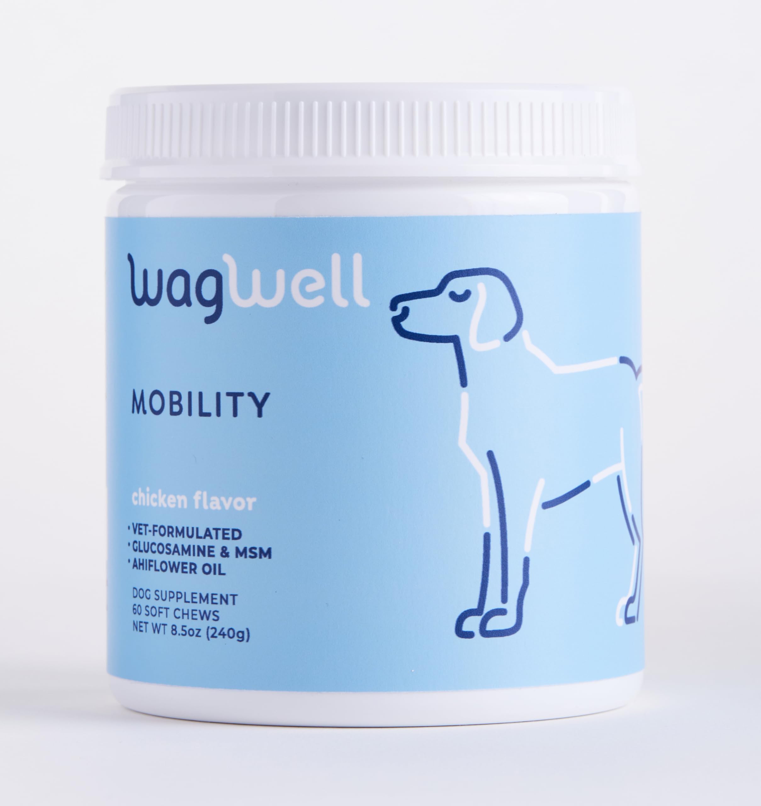 WagWellMobility Chews – Vet Formulated Hip and Joint Supplement for Dogs - Natural Dog Joint Supplement with Glucosamine and MSM – Dog Joint Supplement for Large Breeds and Small Breeds, 60 Chews