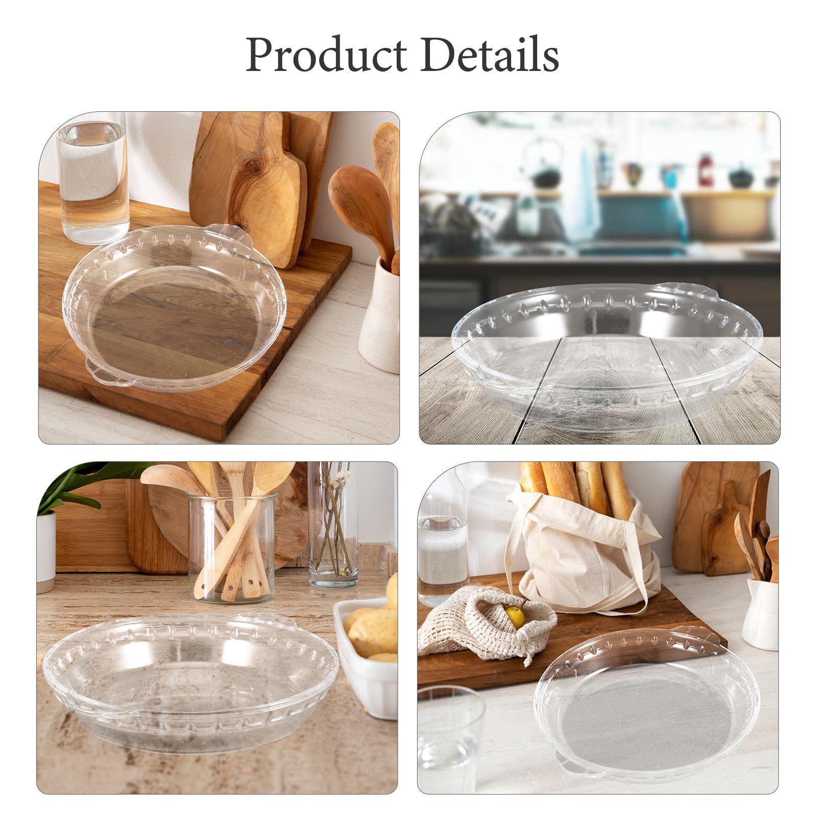 LABRIMP 2 Stück Rundes Glas Backform aus Hitzebeständigem Glas Geeignet für Backofen und Mikrowelle Stapelbar mit Griffen für Vielseitiges Backen und Dämpfen