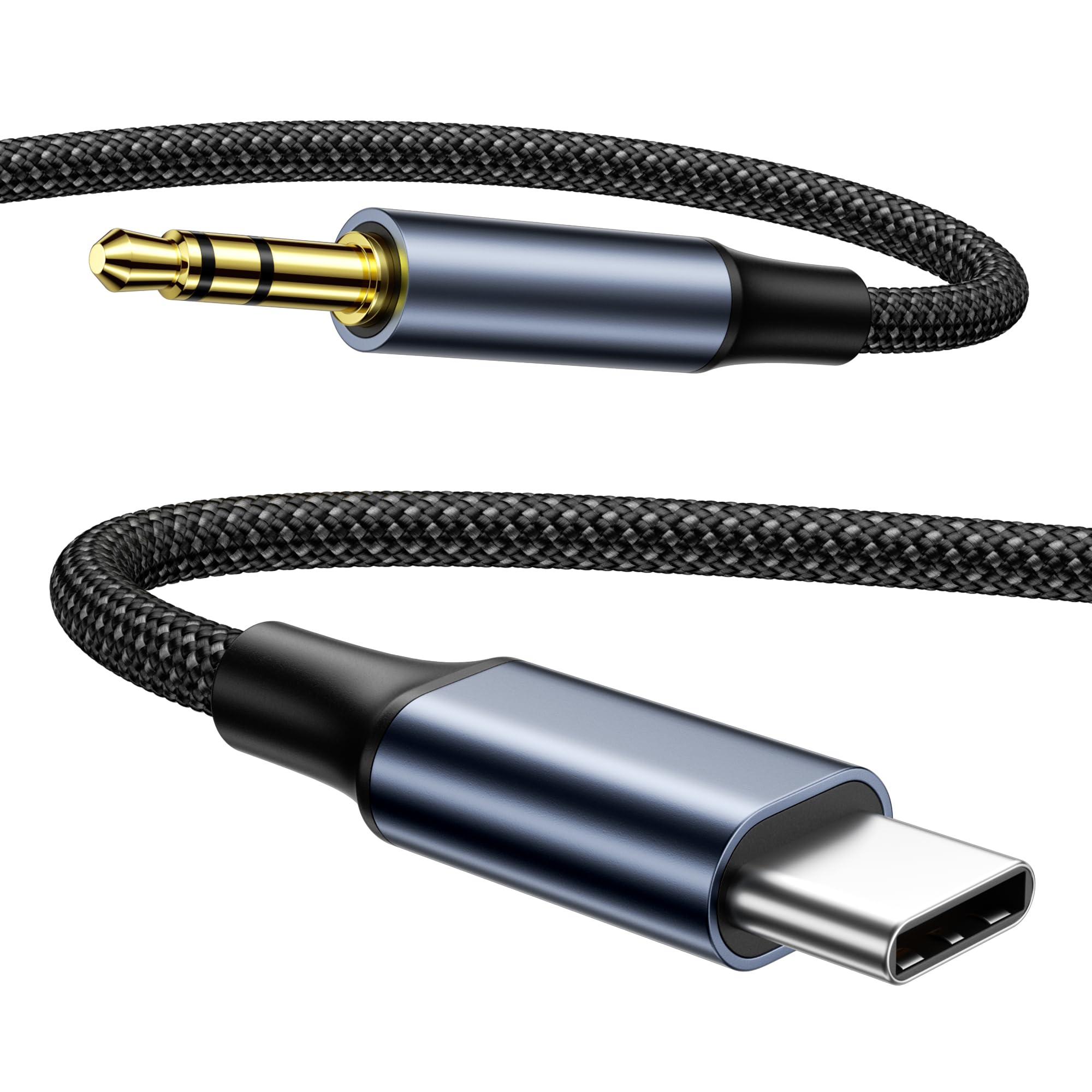 KINPEE Cable USB C a Jack 3.5 mm 1M, Adaptador USB Tipo C a Jack 3.5 mm Cable Auxiliar Coche iPhone Cable Aux para iPhone 17/16 Pro Max/15 Plus/15 Pro,iPad Pro,Samsung Galaxy S25/S24/S23/S22/S21