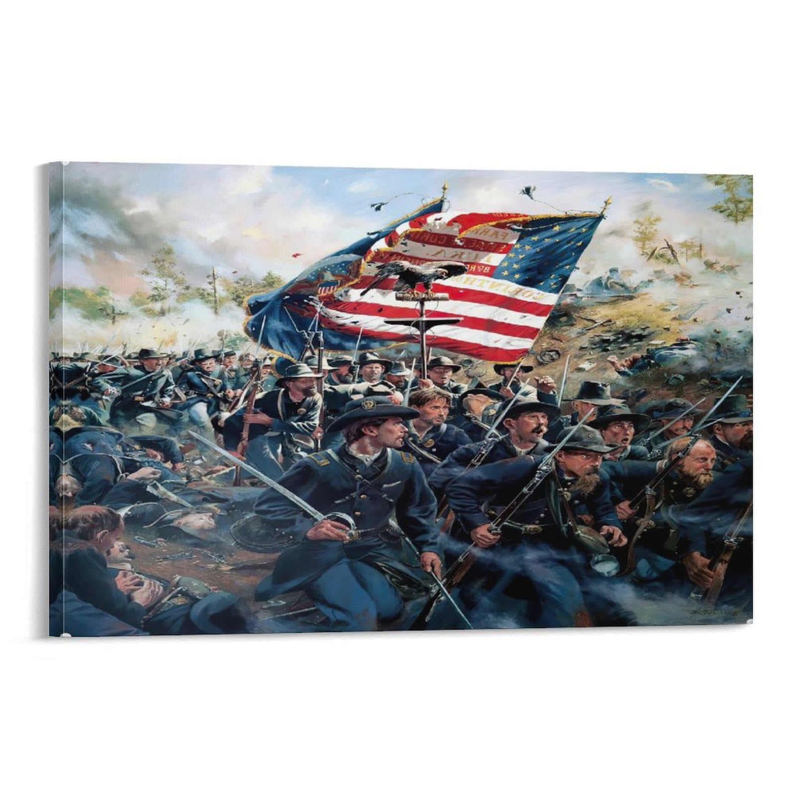 Amazon.com: 泛型美國內戰海報復古美國內戰畫海報海報裝飾畫畫布牆面藝術客廳海報臥室畫20x30 英吋(50x75 公分),畫框風格:  居家與廚房