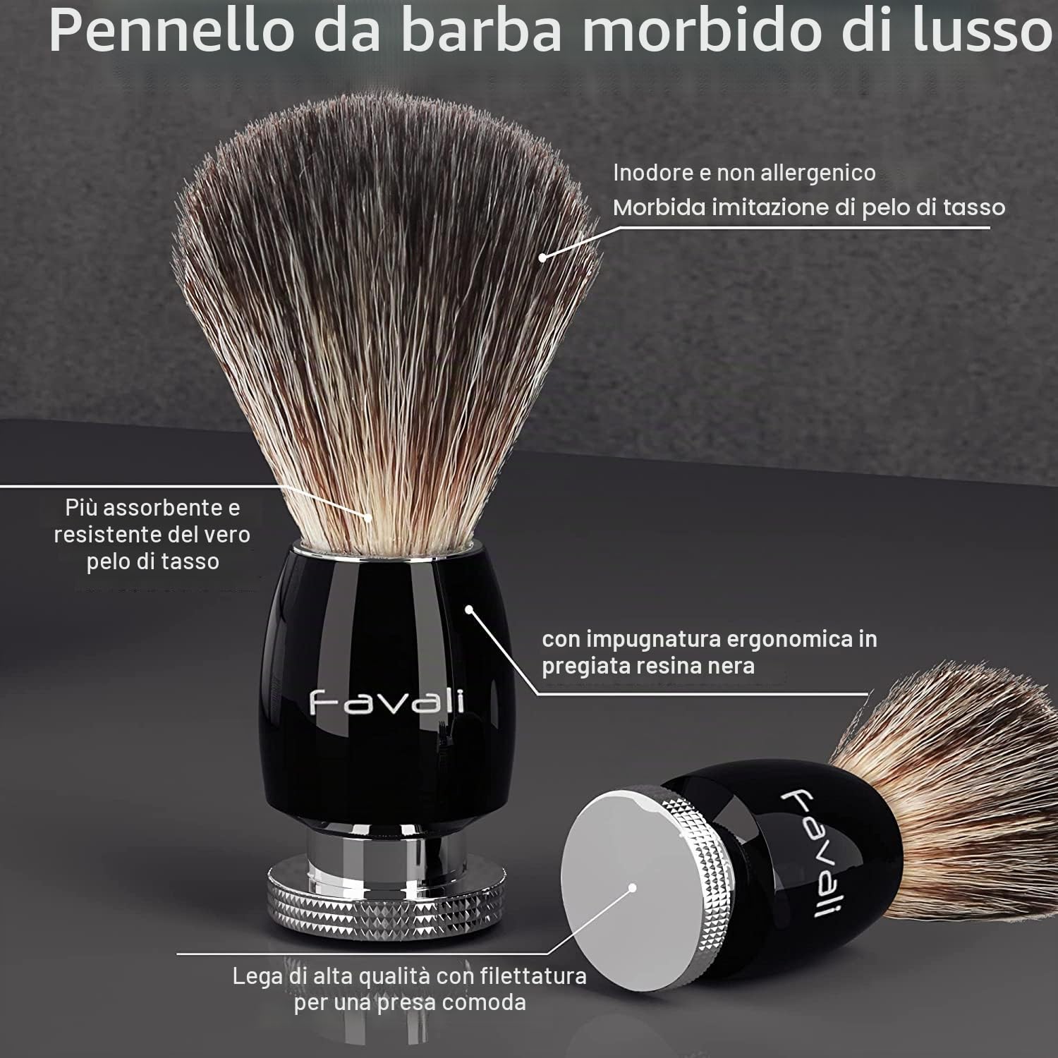 Kit 4in1 per Rasatura con Mach 3 | Supporto in Acciaio Inox con Scodella, Pennello & Rasoio - Set Completo per una Rasatura Perfetta