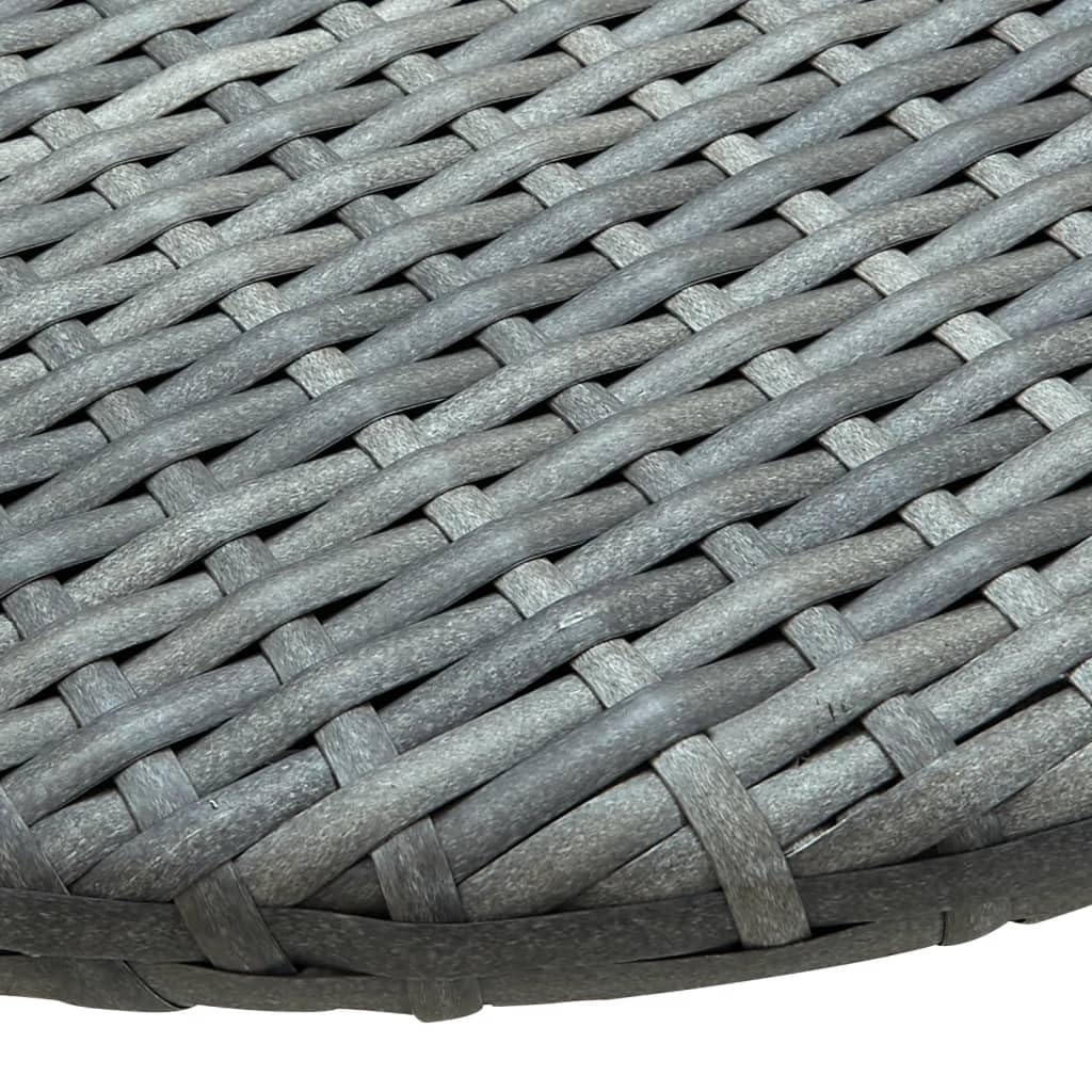 vidaXL Stolik balkonowy, szary, 60x60x40 cm, rattan PE