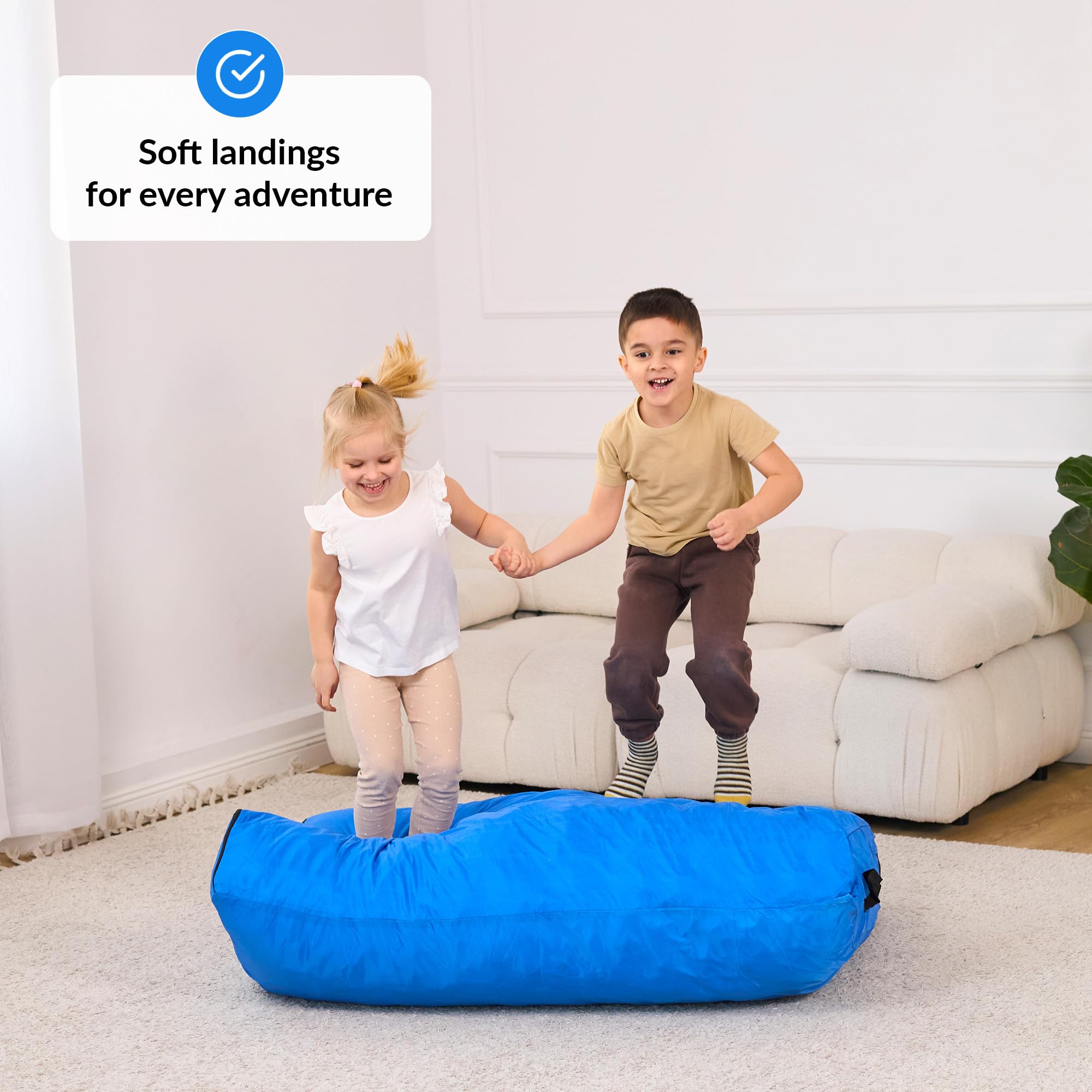 ODOXIA Sensoryczna podkładka Crash Pad dla dzieci, duża, 152 x 152 cm lub 122 x 91 cm, dla dzieci, miękkie lądowanie, do skakania i zabawy, olbrzymia mata piankowa dla dzieci, również do wspinaczki i