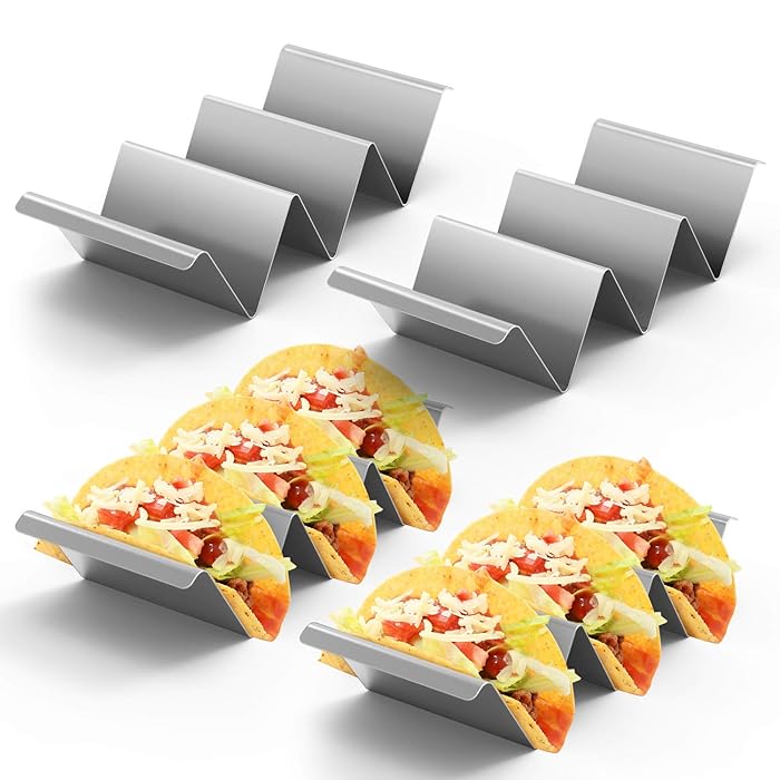 Buy Nuovoware Taco Holders, [4Pack] 3 Compartments Taco Rack Oven Safe
