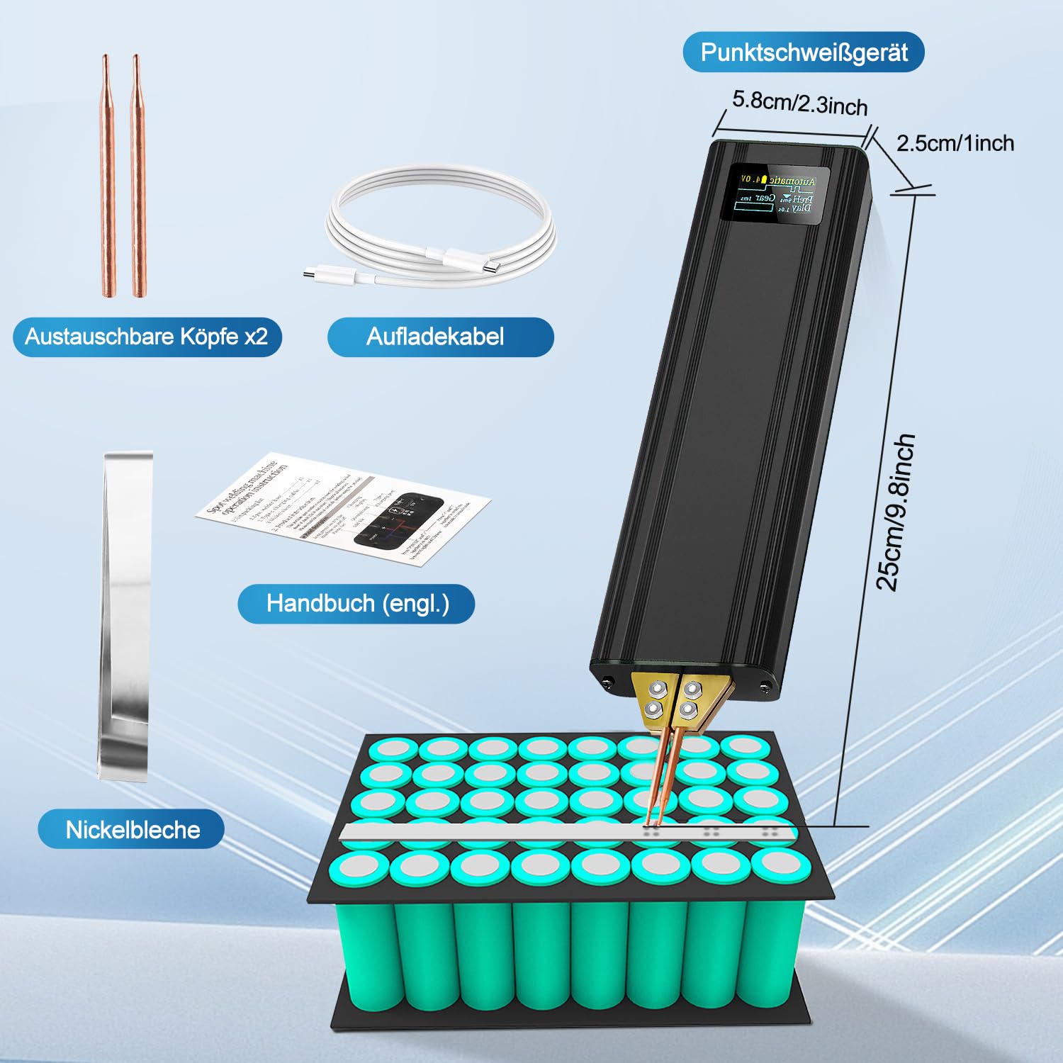 Poste à souder par points sans fil avec modes automatiques et manuels, 80 vitesses réglables pour batteries DIY