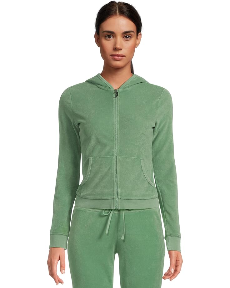 Juicy Couture Washed Towel Terry Heritage Jacket With Graphic - Main View