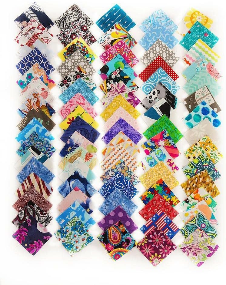 200Pcs Pre Cut Charm Pack 2.5In Squares Fabric Quilt