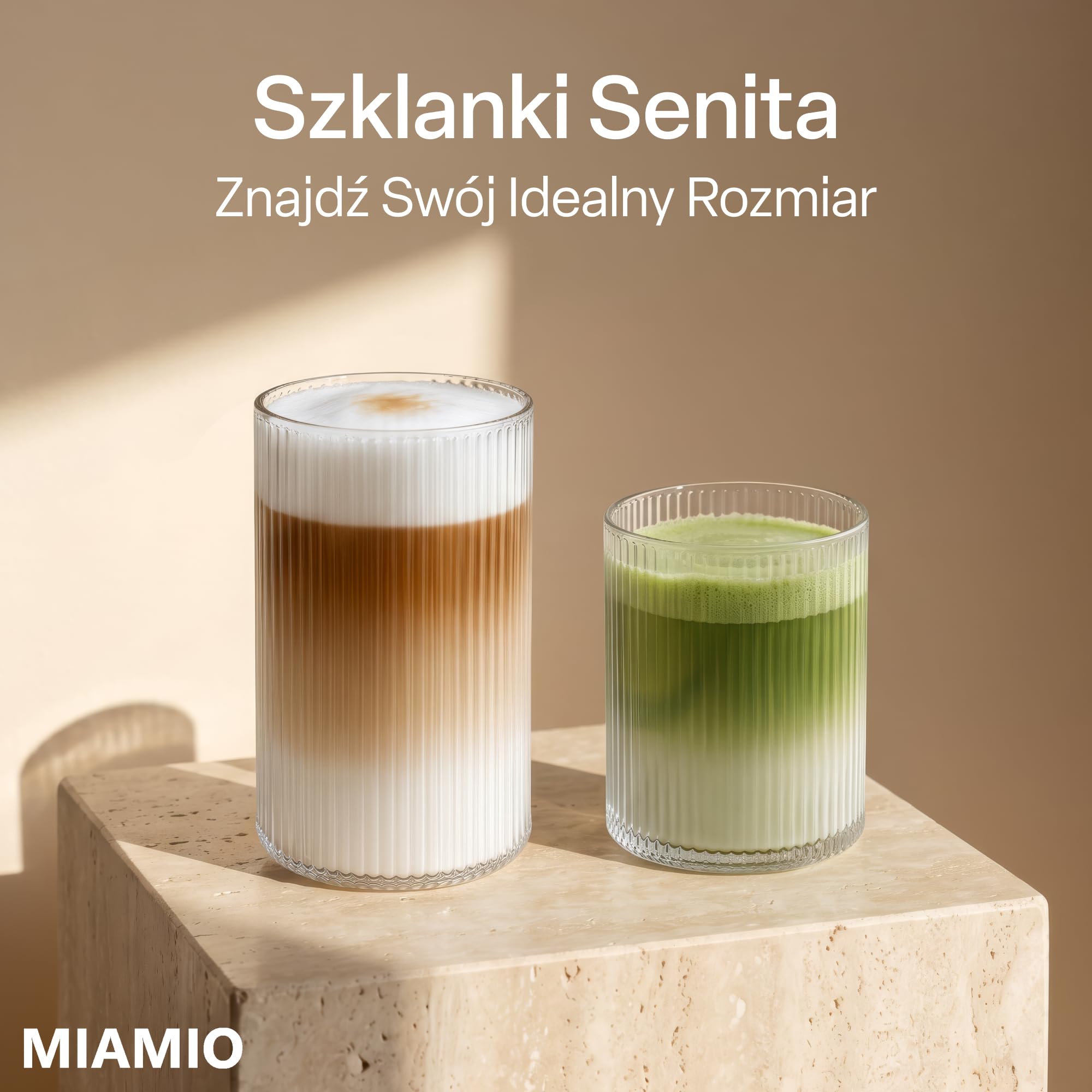 MIAMIO - Zestaw 12 szklanek do wody - Senita (280 ml) na co dzień | Szklanki ze szkła do wody, soku, matchy i koktajli, zestaw 12 sztuk do codziennego użytku w domu - można myć w zmywarce