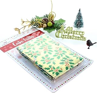 Culpitt Classic Gold Christmas Cake Decoration Kit, Festive Cake Toppers Including Holly Bauble, Robin, Plaque, Christmas Tree, And Cake Frill - 5 Piece Set, 50613