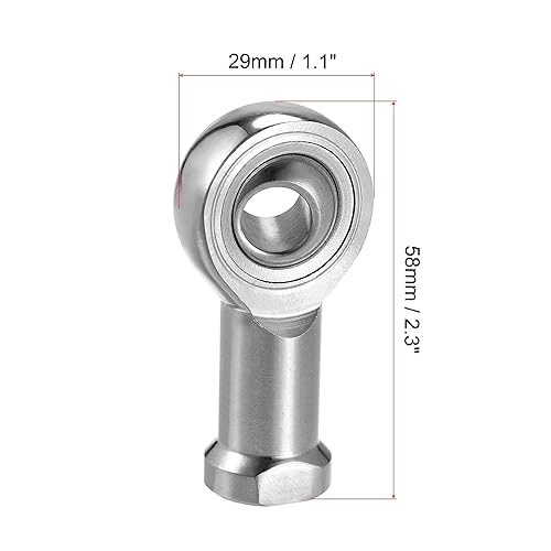 Miniatura 2 de uxcell SSI10TK Rodamiento de extremo de varilla de 0.394 in de diámetro de acero inoxidable M10x1.5 rosca hembra mano derecha