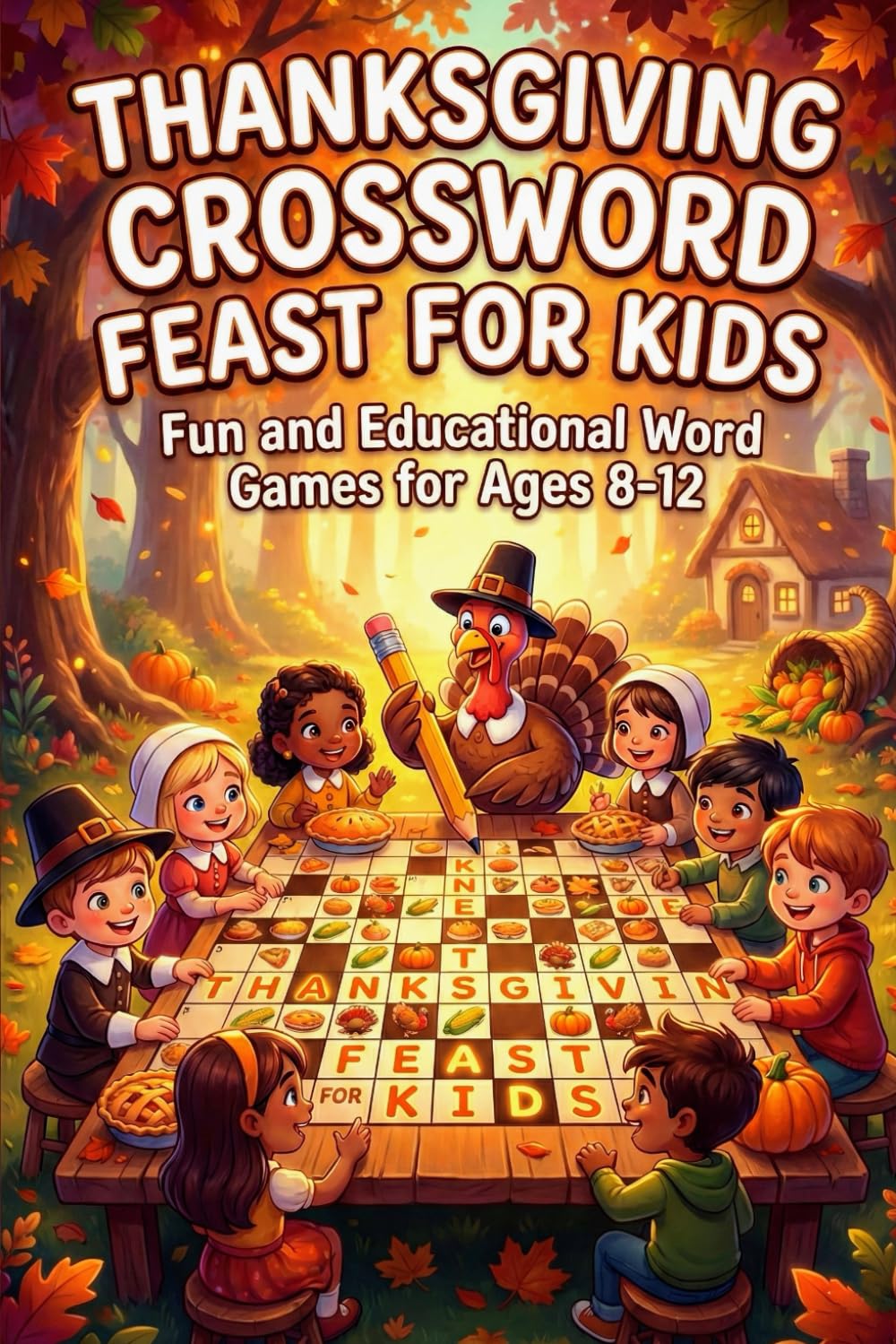 Thanksgiving Crossword Feast for Kids: Fun and Educational Word Games for Ages 8-12