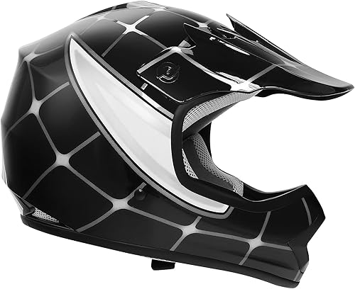 Miniatura 7 de SLMOTO DOT Casco de Motocross Todoterreno de Calle para Jóvenes y Niños Araña Negra Casco de Motocicleta para Jóvenes Casco de Bicicleta de Tierra