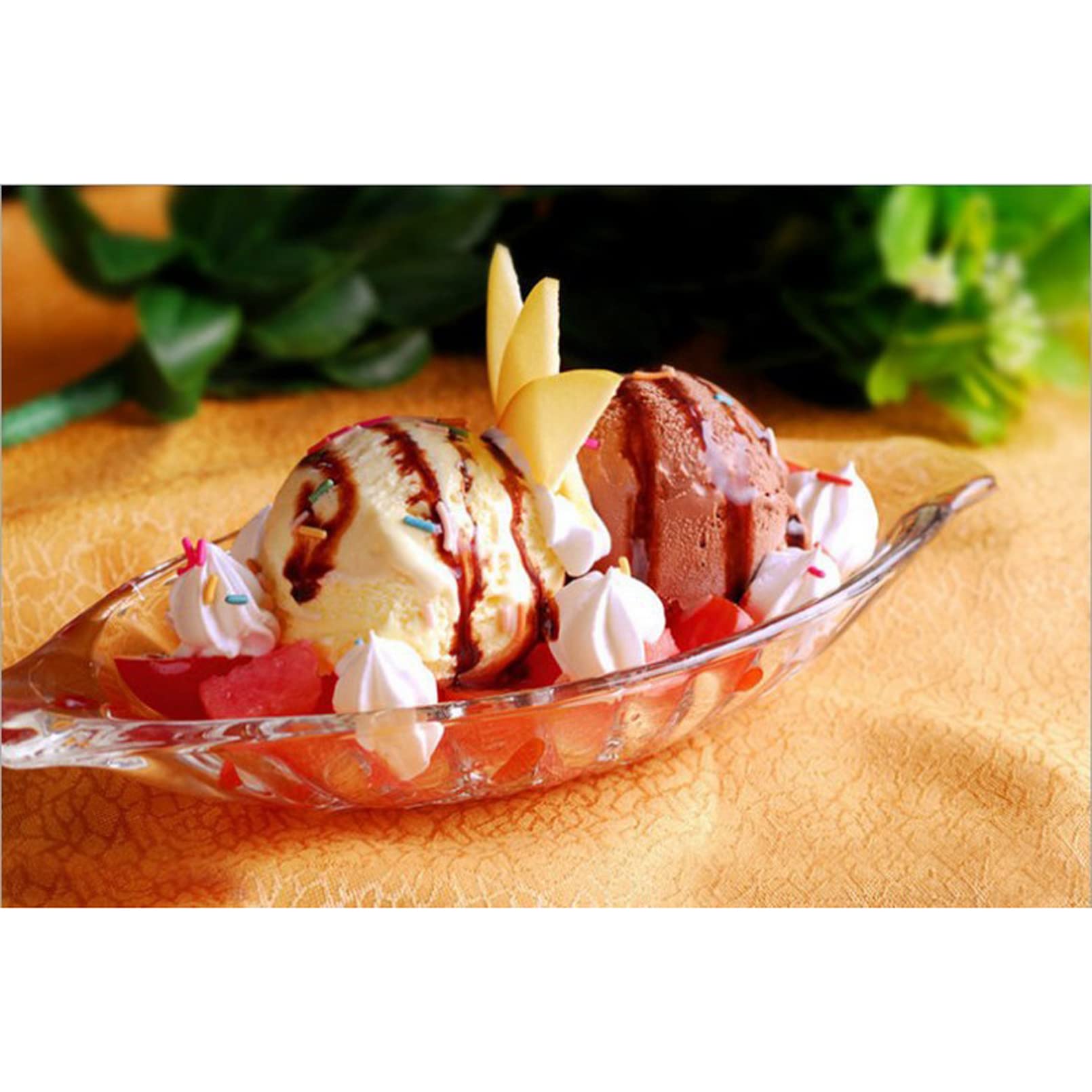 Baoblaze 4X Bols Banana Split - Bols à Glace Et Dessert En Acrylique, Design Bateau 23x8x4cm