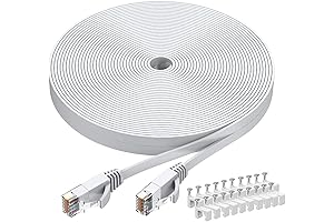BUSOHE 50 ft Cat 6 Ethernet Cable, Flat and Durable for High-Speed Internet