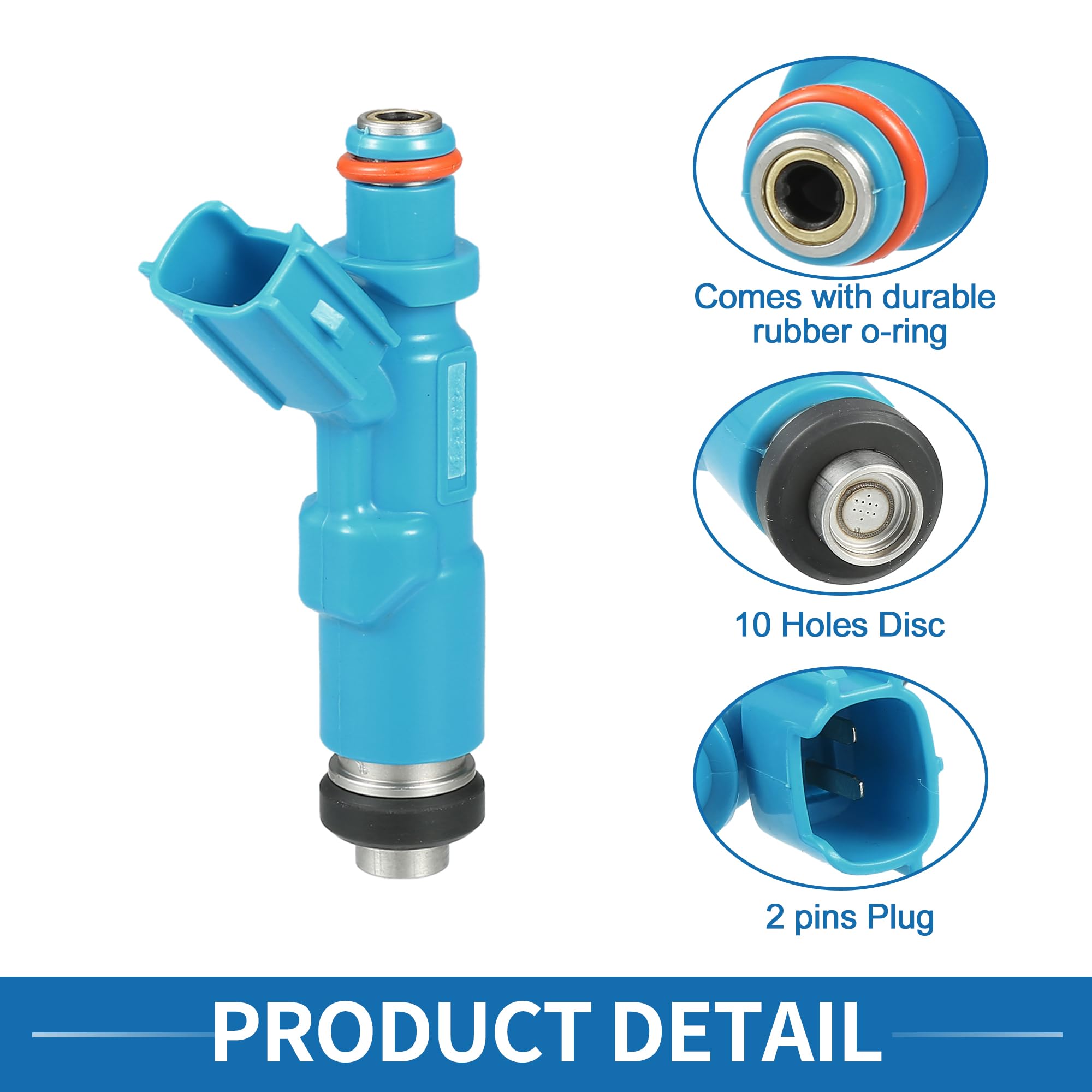 A ABSOPRO Iniettore Carburante No.23250-29015 Ugello Iniezione Carburante per Toyota Yaris Vitz 1999-2005 1.0L 1.3L Blu 4 Pezzi