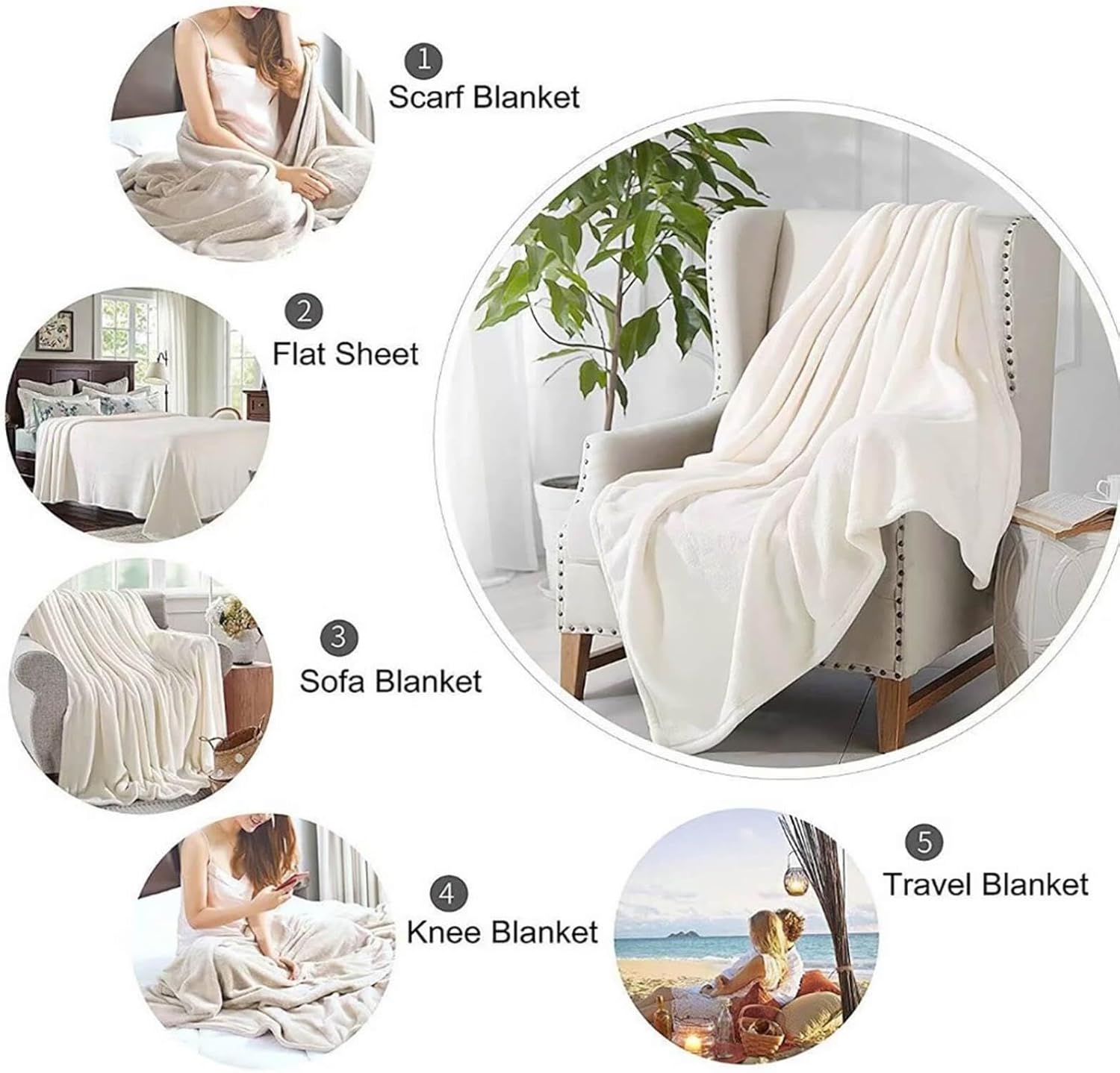 Bear Rustic Cabin Moose Blanket Soft Flannel Farmhouse Throw Blanket Gifts for Adults Cozy Blanket for Red Black Check Farmhouse Art All Season Couch Bed Sofa Home Decor, 50"x60" - Image 5