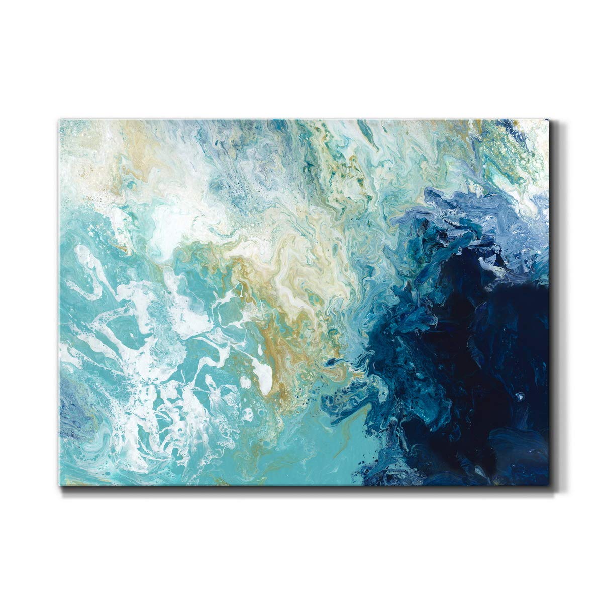 renditions gallery canvas nature wall art home paintings & prints artwork rough blue marble aqua glam abstract modern wall hanging decorations for dining room office kitchen - 12"x18" lt10